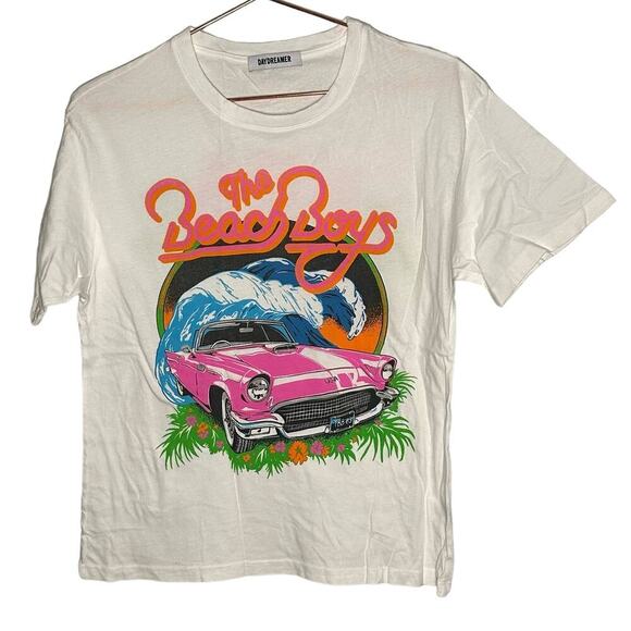 Daydreamer Beach Boys Surf USA Boyfriend Tee Vintage White size Extra Small - Picture 2 of 7